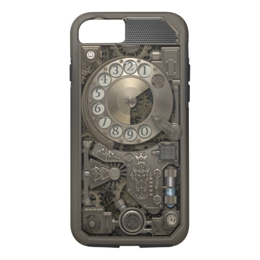 Steampunk Drehmetallskala-Telefon. Fall Case-Mate iPhone Hülle (Rückseite)