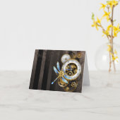 Steampunk-Drehschalter mit Libelle Karte (Gelbe Blume)