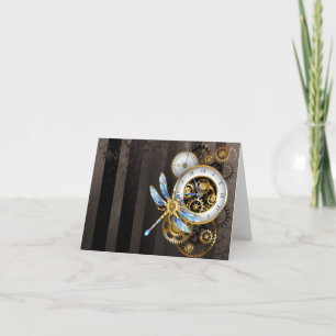 Steampunk-Drehschalter mit Libelle Karte