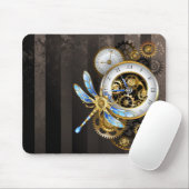 Steampunk-Drehschalter mit Libelle Mousepad (Mit Mouse)