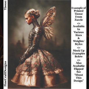 Steampunk Dystopian Fairy Woman EK5L Decoupage Seidenpapier