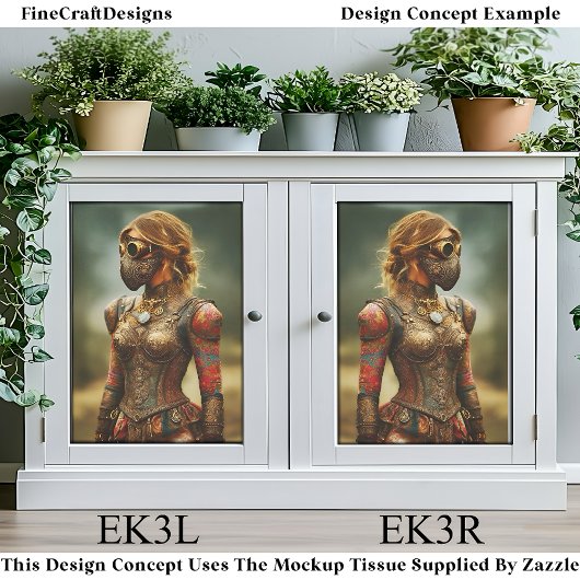 Steampunk Dystopian Woman, Armor EK3R Decoupage Seidenpapier