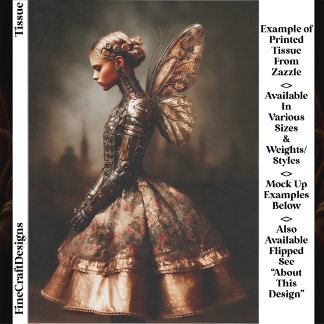 Steampunk Dystopische Feenfrau EK5L Decoupage Seidenpapier