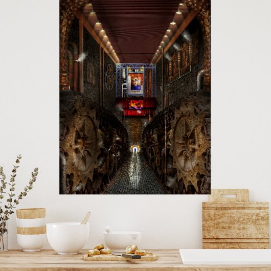 Steampunk - Dystopische Gesellschaft Poster (Küche)