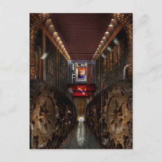 Steampunk - Dystopische Gesellschaft Postkarte (Vorderseite)