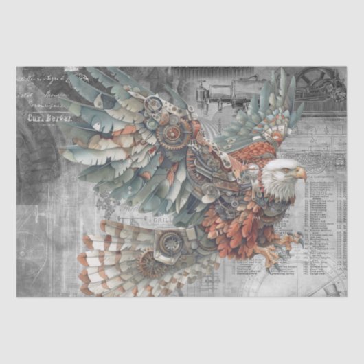 Steampunk Eagle Seidenpapier (Vorderseite)