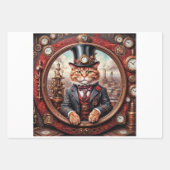 Steampunk Edelkatze in einem Rahmen Geschenkpapier Set (Vorderseite 2)