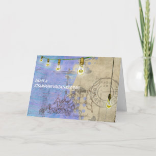 Steampunk Edison Lichter an einem Feiertagskarte