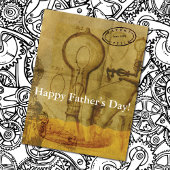 Steampunk Edison Light Bulb Great Vatertag Karte