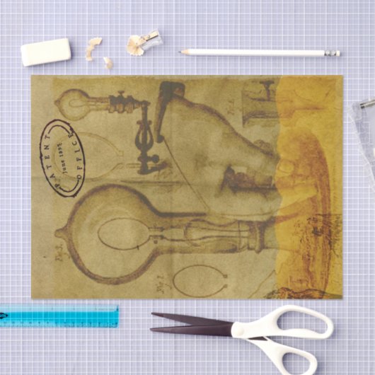 Steampunk Edison Light Bulb Patentamt Seidenpapier (Handwerk)