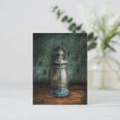 Steampunk - Eine alte Laterne Postkarte (Stehend Vorderseite)