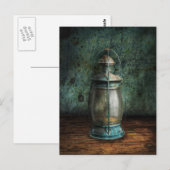Steampunk - Eine alte Laterne Postkarte (Vorne/Hinten)