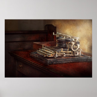 Steampunk - Eine grausame alte Schreibmaschine Poster