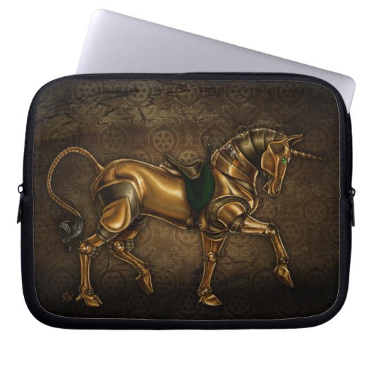 Steampunk Einhorn Laptopschutzhülle (Vorderseite)