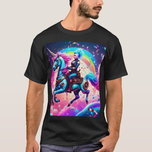 Steampunk-Einhorn T-Shirt (Vorderseite)