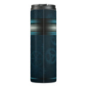 Steampunk, eisblau auf aquamarinen Sprossen Thermosbecher (Rückseite)