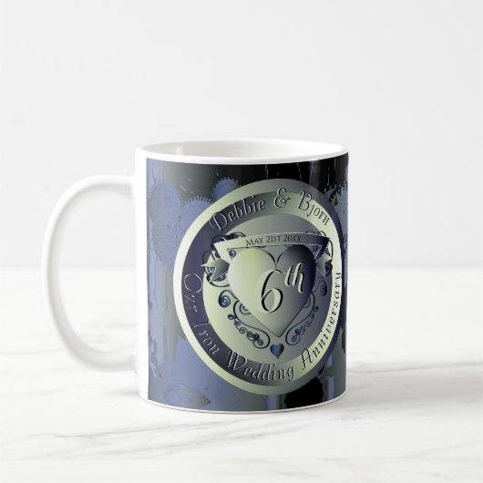 Steampunk-Eisen-Medallion C. Hochzeitstag Kaffeetasse (Links)