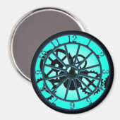 Steampunk-Eisenschloss mit sichtbaren Gängen Magnet (Vorderseite/Rückseite)