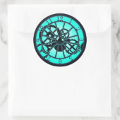 Steampunk-Eisenschloss mit sichtbaren Gängen Runder Aufkleber (Tasche)