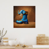 Steampunk-Elefantenstiefel-Mattposter Poster (Küche)