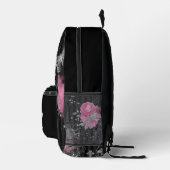 Steampunk Elegance Pink Roses auf schwarz Bedruckter Rucksack (Rechts)