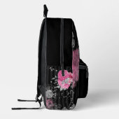 Steampunk Elegance Pink Roses auf schwarz Bedruckter Rucksack (Links)