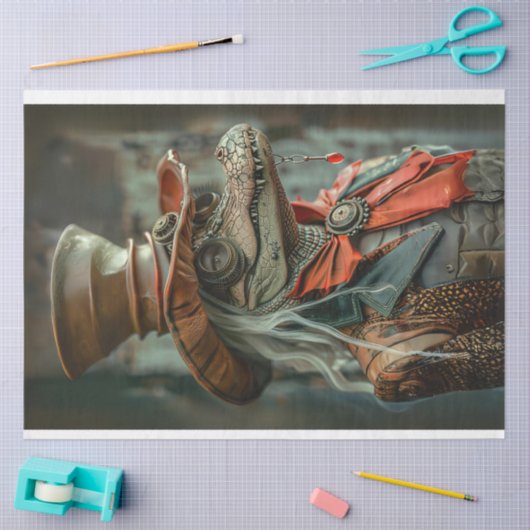 Steampunk Elegant Lady Decoupage Seidenpapier (Basteln)