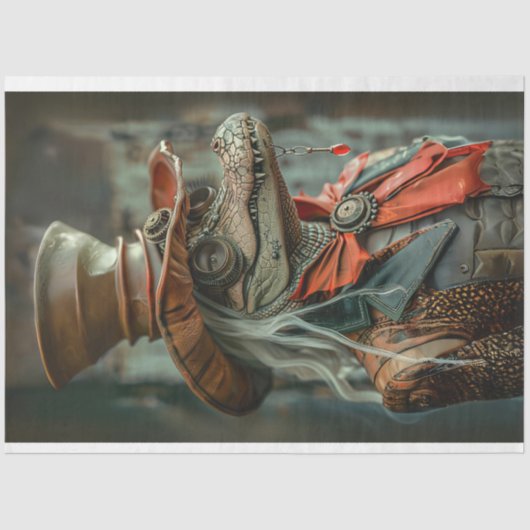 Steampunk Elegant Lady Decoupage Seidenpapier (Vorderseite)