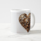Steampunk Elegant Uhrwerk Gear Heart Jumbo-Tasse (Vorderseite Rechts)