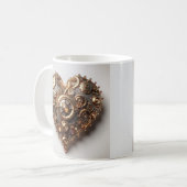 Steampunk Elegant Uhrwerk Gear Heart Kaffeetasse (Vorderseite Links)