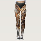 Steampunk Elegant Uhrwerk Gear Heart Leggings (Vorderseite)