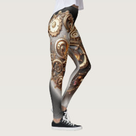 Steampunk Elegant Uhrwerk Gear Heart Leggings