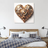 Steampunk Elegant Uhrwerk Gear Heart Leinwanddruck (Insitu (Schlafzimmer))
