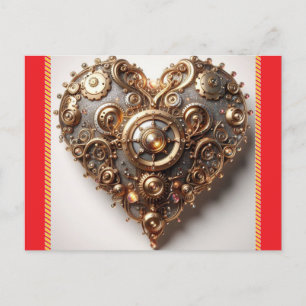 Steampunk Elegant Uhrwerk Gear Heart Postkarte
