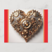 Steampunk Elegant Uhrwerk Gear Heart Postkarte (Vorderseite)