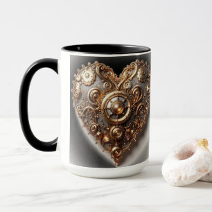 Steampunk Elegant Uhrwerk Gear Heart Tasse