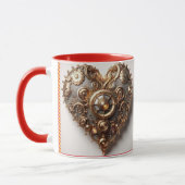 Steampunk Elegant Uhrwerk Gear Heart Tasse (Links)