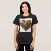 Steampunk Elegant Uhrwerk Gear Heart Tri-Blend Shirt (Vorderseite voll)