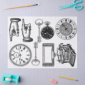 Steampunk-Elementeblatt für Junk Journal Seidenpapier (Basteln)