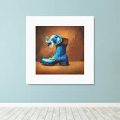 Steampunk Elephant Boot canvas print Leinwanddruck (Insitu (Holzboden))
