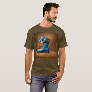 Steampunk Elephant Boot men brauner T - Shirt
