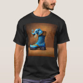 Steampunk Elephant Boot men Schwarzer T - Shirt (Vorderseite)