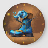 Steampunk Elephant Boot Wall Uhr (Vorderseite)