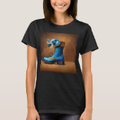 Steampunk Elephant Boot Women Black T - Shirt (Vorderseite)