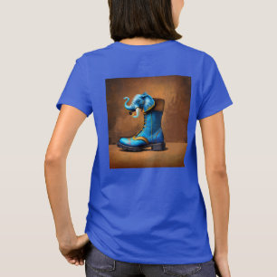 Steampunk Elephant Boot women blauer T - Shirt zur