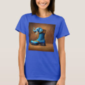 Steampunk Elephant Boot Women Blue T - Shirt (Vorderseite)