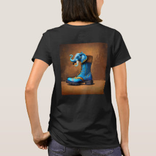 Steampunk Elephant Stieffrauen Schwarzer T - Shirt