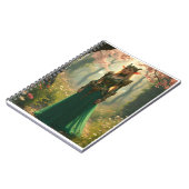 Steampunk Elven Princess in einem Frühlingsgarten Notizblock (Linke Seite)
