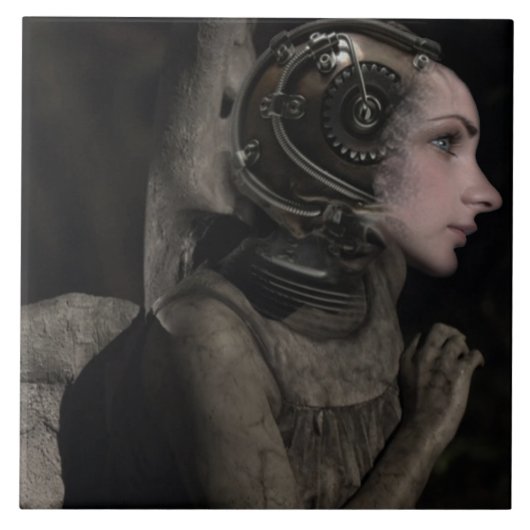 Steampunk Engel Fliese (Vorderseite)