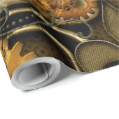 Steampunk Entwurf mit Uhren und Gängen Geschenkpapier (Rolleneckpunkt)